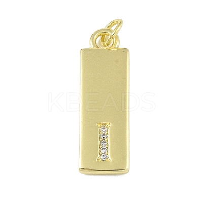 Brass Micro Pave Clear Cubic Zirconia Pendants KK-P266-06G-I-1