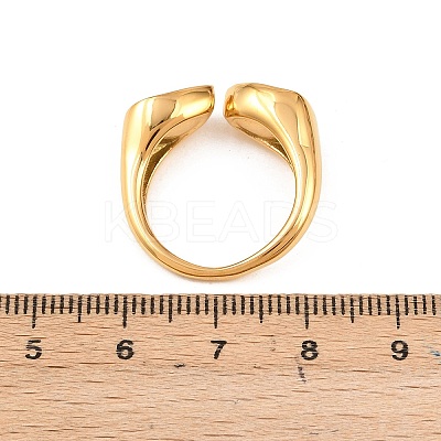 304 Stainless Steel with Glass Cuff Open Rings RJEW-Z125-03G-01-1