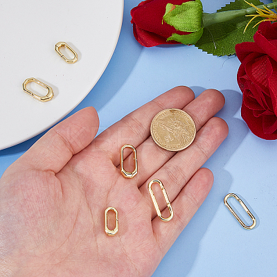 6Pcs 3 Styles Brass Spring Gate Rings KK-DC0004-94-1