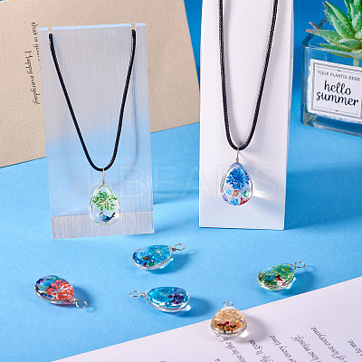 5Pcs Transparent Glass Pendants GLAA-TA0002-82-1