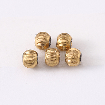 201 Stainless Steel Corrugated Beads STAS-S103-17A-G-1