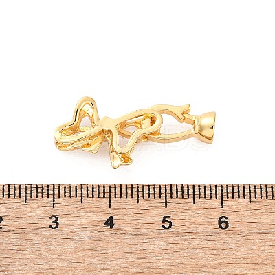 Brass Micro Pave Clear Cubic Zirconia Fold Over Clasps KK-P291-21G-1