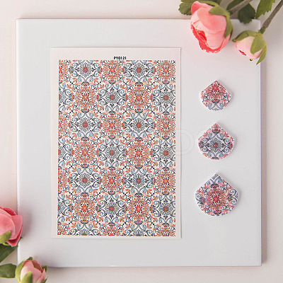 Flower Pattern Ceramics Clay Water Transfer Paper PW-WG52862-04-1