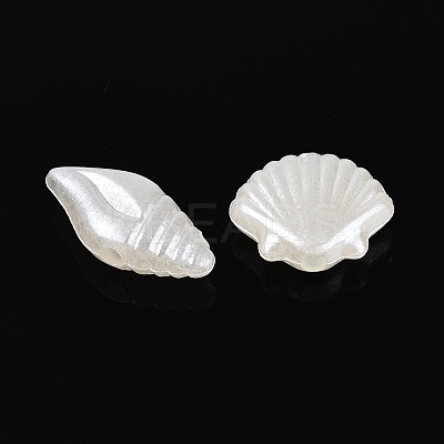 Ocean Theme ABS Plastic Imitation Pearl Beads OACR-T030-16M-1