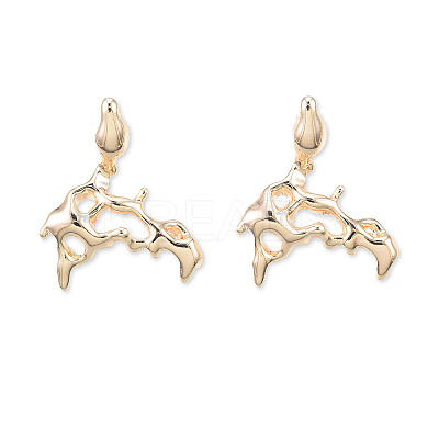 Brass Twist Dangle Stud Earrings for Women EJEW-N012-49LG-1