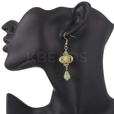 Lantern 304 Stainless Steel Synthetic Imperial Jasper Dangle Earrings EJEW-MZ00609-03-1