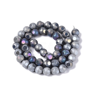Ombre Effect Dyed Electroplate Opaque Glass Beads Strands EGLA-Q130-01A-01-1