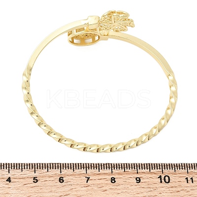 Brass Micro Pave Clear Cubic Zirconia Cuff Bangles for Women BJEW-F526-09G-1