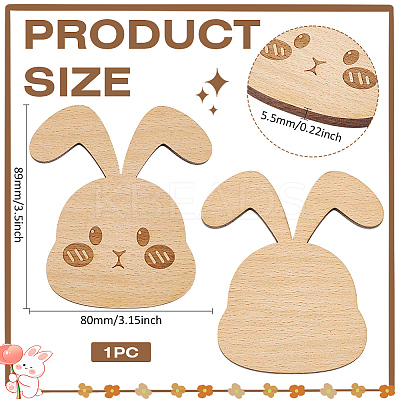 Wooden Rabbit Knitting Tools WOOD-WH0050-029-1