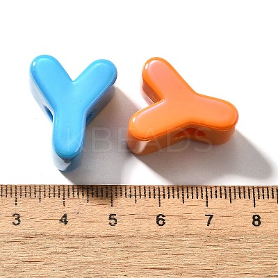 UV Plating Opaque Acrylic European Beads SACR-Z007-01Y-1