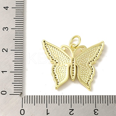 Butterfly Brass Enamel Micro Pave Cubic Zirconia Pendants KK-Z042-02G-01-1