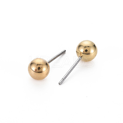 ABS Plastic Pearl Ball Stud Earrings for Women EJEW-S213-01B-A01KC-RS-1