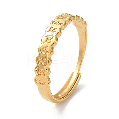 Ion Plating(IP) 304 Stainless Steel Word Adjustable Rings RJEW-D006-18G-1