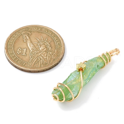 Electroplated Raw Rough Natural Quartz Crystal Copper Wire Wrapped Pendants PALLOY-JF02412-01-1