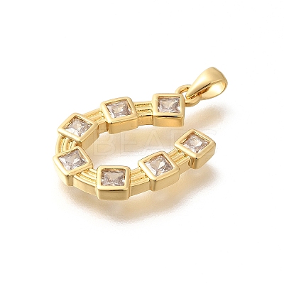Rack Plating Brass Micro Pave Cubic Zirconia Pendants KK-M296-15G-1