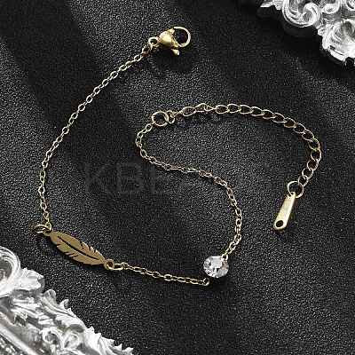 201 Stainless Steel Cable Chain Bracelets BJEW-H205-01D-G-1