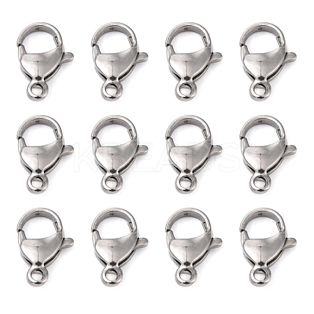 Tarnish Resistant Polished 304 Stainless Steel Lobster Claw Clasps X-STAS-R072-08A-1