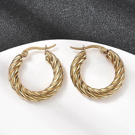304 Stainless Steel Twist Ring Hoop Earrings EJEW-Z146-01G-04-1