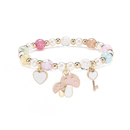 Colorful Alloy Enamel Cute Charms Bracelet BJEW-JB08661-02-1