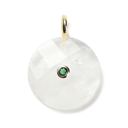 Natural Quartz Crystal Faceted Pendants G-A287-02G-01-1