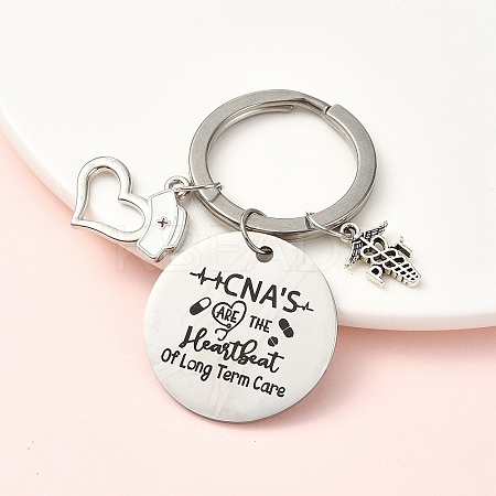 304 Stainless Steel & Alloy Keychain KEYC-YW00096-01-1