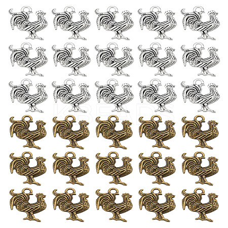 40Pcs 2 Colors Tibetan Style Alloy Pendants FIND-LP0002-32-1