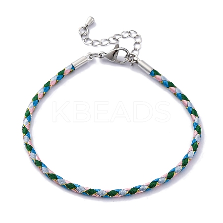 Polyester Cord Braided Bracelet Makings MAK-Z003-01P-24-1