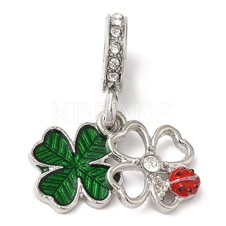Rack Plating Alloy Crystal Rhinestone European Dangle Charms PALLOY-S189-26P-1