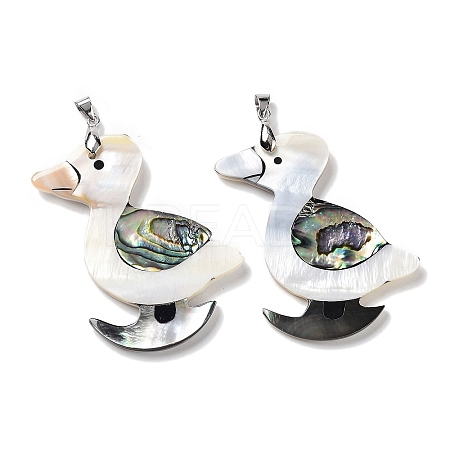 Natural Paua Shell & Black Lip Shell & White Shell Pendants FIND-A041-02E-P-1