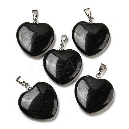 Natural Obsidian Pendants G-G956-B77-FF-1