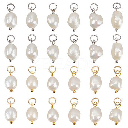 40Pcs 2 Colors Grade B Natural Cultured Freshwater Pearl Charms FIND-BBC0002-58-1