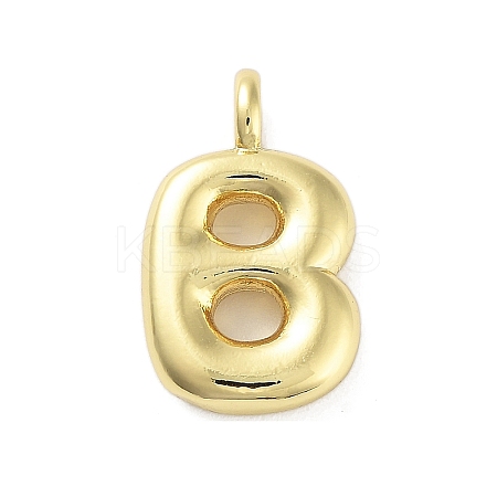Rack Plating Brass Balloon Letter Pendants KK-C050-01G-B-1