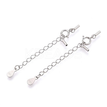 925 Sterling Silver Curb Chain Extenders STER-T008-60S-1