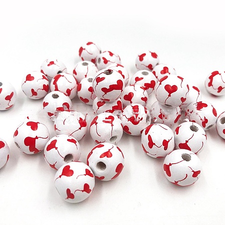 Printed Wood Beads WOOD-CJC0008-01F-1