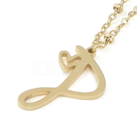 304 Stainless Steel Pendant Necklaces NJEW-H029-02G-P-1