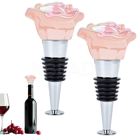 2Pcs Stainless Steel Wine Bottle Stoppers FIND-GF0008-17-1