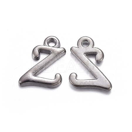 Gunmetal Plated Alloy Letter Pendants PALLOY-J718-01B-Z-1