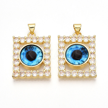 Brass Micro Pave Clear Cubic Zirconia Pendants for Women KK-T070-91A-03-1