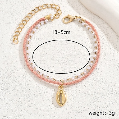 Iron Multi-layer Rope Anklets with Heart Charms for Women FX0912-2-1
