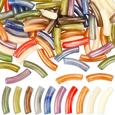 100Pcs Opaque Acrylic Beads MACR-SP0001-84-1