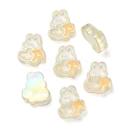 UV Plating Rainbow Iridescent Acrylic Enamel Beads OACR-G012-07C-1