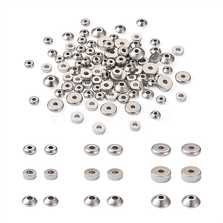 180Pcs 201 & 303 & 304 Stainless Steel Spacer Beads STAS-MP0001-07-1