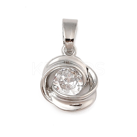 Brass Micro Pave Cubic Zirconia Pendants KK-U041-02P-01-1