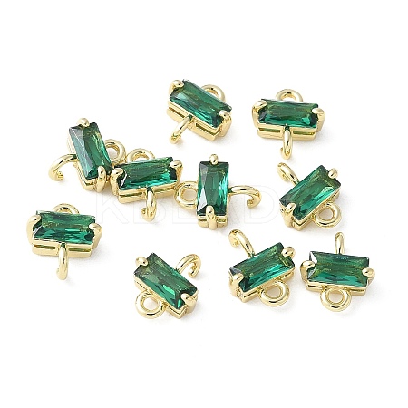 Brass Pave Cubic Zirconia Connector Charms KK-F892-53G-04-1
