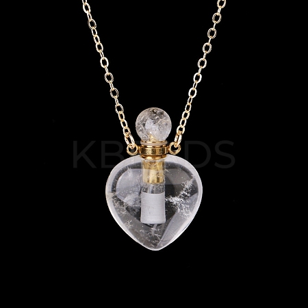 Natural Quartz Crystal Perfume Bottle Pendant Necklace PW-WG2A891-24-1