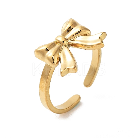 304 Stainless Steel Open Cuff Rings for Women RJEW-Z044-02G-01-1