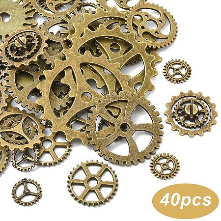 40Pcs 8 Styles Tibetan Style Alloy Pendants TIBEP-YW0002-06-1
