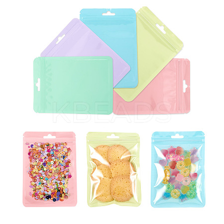 25Pcs 5 Colors Rectangle Plastic Yin-Yang Resealable Packaging Bags ABAG-TA0001-27A-1