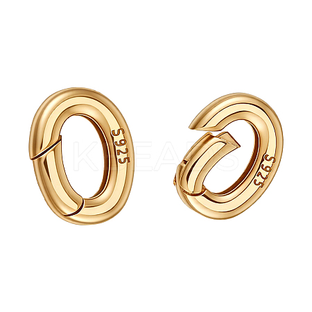 2Pcs 925 Sterling Silver Spring Gate Rings STER-PH0005-02-1