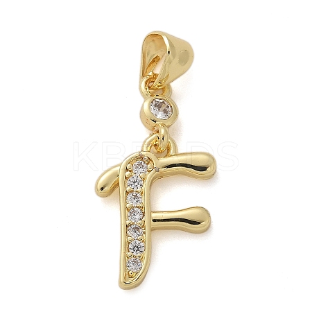 Brass Micro Pave Cubic Zirconia Pendants KK-M319-02G-F-1